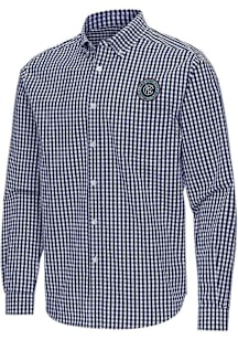 Antigua New York City FC Mens Navy Blue Ellis Long Sleeve Dress Shirt