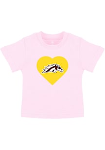 Western Michigan Broncos Toddler Girls Pink Heart Short Sleeve T-Shirt