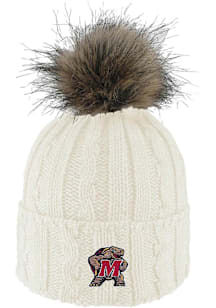 LogoFit Maryland Terrapins Ivory Alps Pom Womens Knit Hat