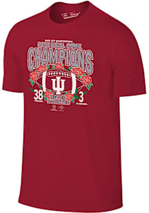 Indiana Hoosiers Crimson 2026 Rose Bowl Champions Score Short Sleeve T Shirt