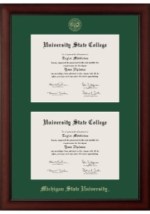 Brown Michigan State Spartans Paxton Double Document Diploma Frame