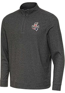 Antigua New England Patriots Mens Black 2025 AFC Champions Subtle Long Sleeve Qtr Zip Pullover