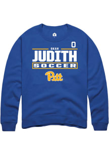 Okah Judith Rally Mens Blue Pitt Panthers NIL Stacked Box Player Crew