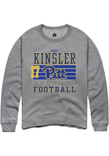 Tony Kinsler Rally Mens Grey Pitt Panthers NIL Striped Player Crew