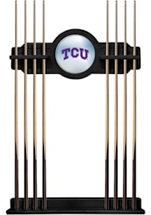 TCU Horned Frogs Solid Wood Cue Rack Pool Table