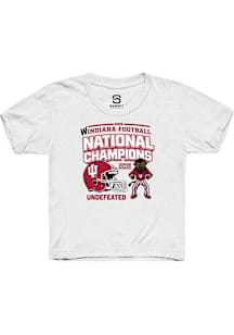 Summit Sportswear Indiana Hoosiers Youth White Headlines 2025 National Champions Short Sleeve T-Sh..