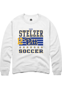 Sage Stelzer Rally Mens White Pitt Panthers NIL Striped Player Crew