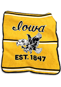 Iowa Hawkeyes Retro Raschel Throw Blanket - Black