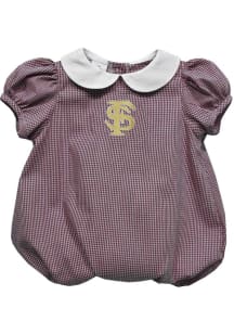 Vive La Fete Florida State Seminoles Baby Red Gingham Collar Short Sleeve One Piece