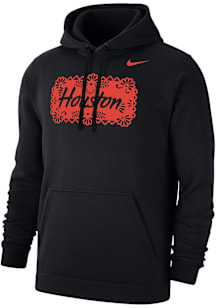 Nike Houston Cougars Mens Black Football Club Fleece Heritage Wordmark Long Sleeve Hoodie