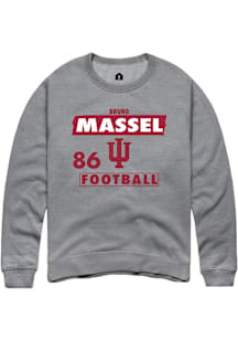 Bruno Massel Indiana Hoosiers Mens Grey Football NIL Striped Player Crew