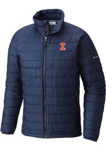 Columbia Illinois Fighting Illini Mens Powder Lite Heavyweight Jacket - Navy Blue