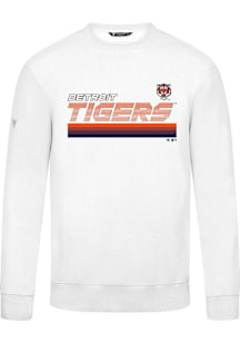 Levelwear Detroit Tigers Mens White Zane Breaker Long Sleeve Crew Sweatshirt