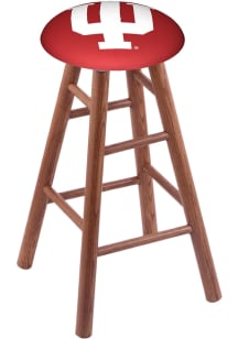 Brown Indiana Hoosiers Round Cushion Oak Pub Stool