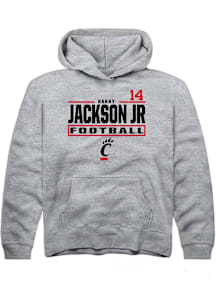 Barry Jackson Jr Rally Cincinnati Bearcats Youth NIL Stacked Box Long Sleeve Player Hoodie Grey