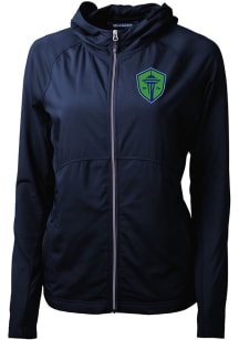 Cutter and Buck Seattle Sounders FC Womens Navy Blue Adapt Eco Light Weight Jacket