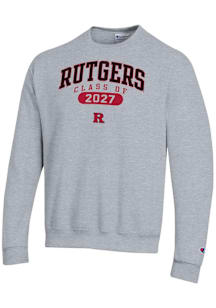 Champion Rutgers Scarlet Knights Mens Grey Class of 2027 Powerblend Long Sleeve Crew Sweatshirt