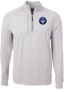 Cutter and Buck Montreal Impact Mens Grey Adapt Eco Long Sleeve Qtr Zip Pullover