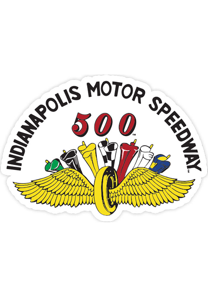 Indianapolis IMS Wing and Wheel Flags Retro Stickers