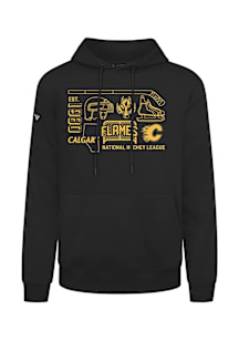 Levelwear Calgary Flames Mens Black Podium Campaign Long Sleeve Hoodie