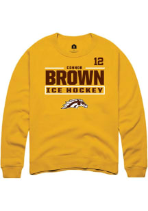Connor Brown Rally Mens Gold Western Michigan Broncos NIL Stacked Box Player Crew