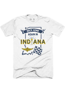 Indiana White Back Home Again Short Sleeve Fashion T Shirt
