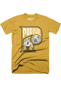 Gold Purdue Boilermakers Vault Short Sleeve Fashion T Shirt