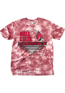 Ball State Cardinals Red Tie Dye Short Sleeve Fashion T Shirt