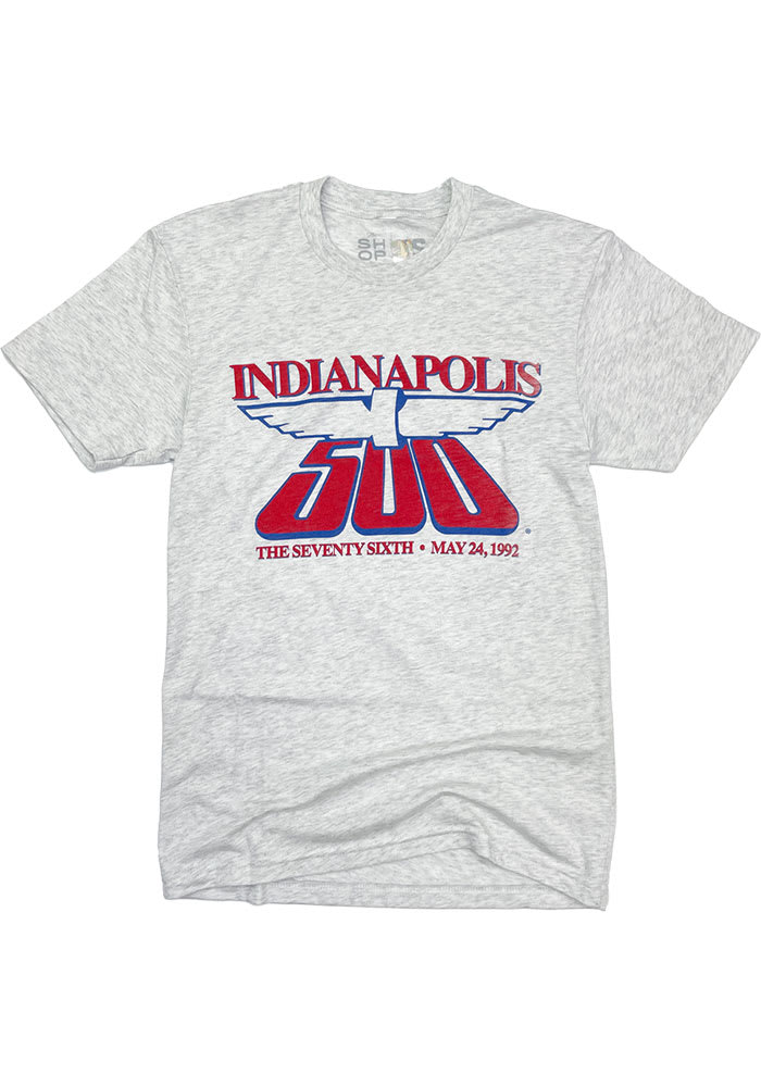 The Shop Indy Indianapolis Heather White 1992 Indy 500 Short Sleeve Tee