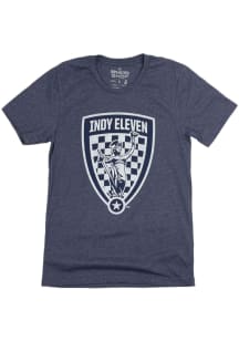 Indy Eleven Navy Blue Primary Crest Short Sleeve Fashion T Shirt