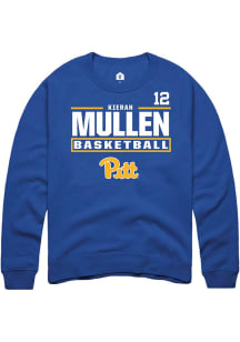 Kieran Mullen Rally Mens Blue Pitt Panthers NIL Stacked Box Player Crew