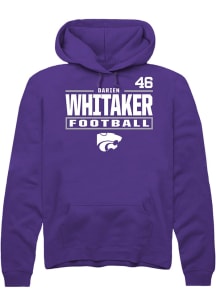 Darien Whitaker Rally Mens Purple K-State Wildcats NIL Stacked Box Player Hood