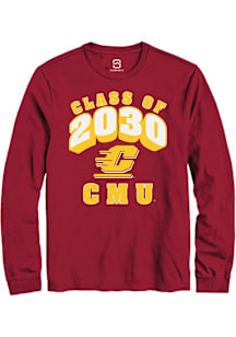 Summit Sportswear Central Michigan Chippewas Maroon Class of 2030 Long Sleeve T Shirt