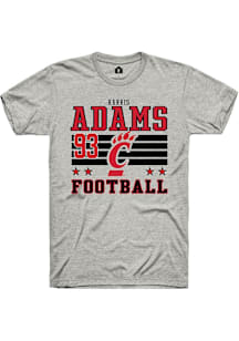 Harris Adams Cincinnati Bearcats Ash Football NIL Striped Short Sleeve Player T Shirt