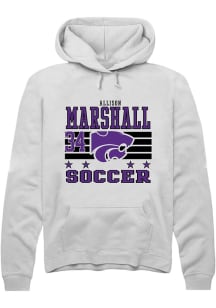 Allison Marshall Rally Mens White K-State Wildcats NIL Striped Player Hood