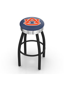 Auburn Tigers 3 Ring Chrome Seat Pub Stool - Black
