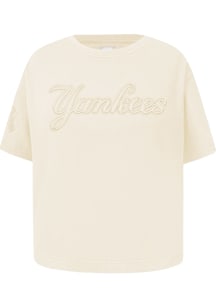 Pro Standard New York Yankees Girls White Neutral Short Sleeve Fashion T-Shirt