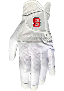 NC State Wolfpack White Cool Mesh Golf Gloves