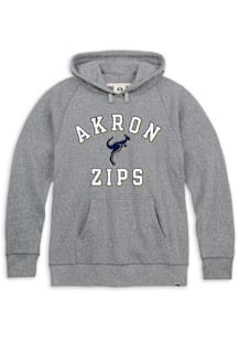 Rally Akron Zips Mens Grey Triblend Number One Long Sleeve Hoodie