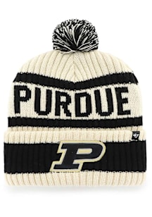 47 Purdue Boilermakers Natural Bering Cuff Mens Knit Hat