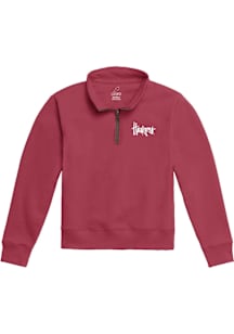 Nebraska Cornhuskers Youth Cardinal Essential Logo Long Sleeve Quarter Zip Shirt