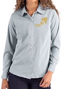 Cutter and Buck North Dakota State Bison Womens Epic Confidence Pinstripe Long Sleeve Green Dress..