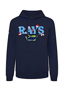Levelwear Tampa Bay Rays Mens Navy Blue Podium Festive Long Sleeve Hoodie