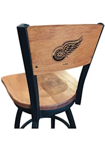 Detroit Red Wings Maple Seat Maple Back Swivel Pub Stool - Brown