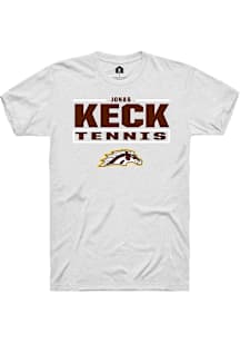 Jonas Keck Western Michigan Broncos White NIL Stacked Box Short Sleeve Player T Shirt