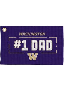Purple Washington Huskies #1 Dad Waffle Golf Towel