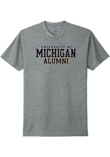 Michigan Wolverines Grey Alumni Outline Block Short Sleeve T Shirt