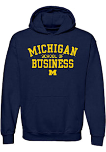 Michigan Wolverines Mens Navy Blue Ross School of Business Long Sleeve Hoodie