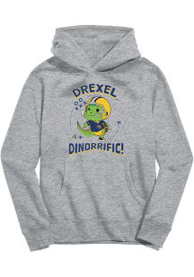 Youth Drexel Dragons Grey Vive La Fete Dino-Riffic Long Sleeve Hooded Sweatshirt