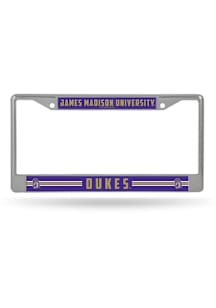James Madison Dukes Decal Chrome License Plate Frame - Silver